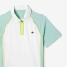 Men’s Short Sleeve Polo Shirt Lacoste Zippered Contrast Placket  Blue White