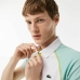 Поло с коротким рукавом мужское Lacoste Zippered Contrast Placket  Синий Белый