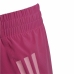 Detské krátke športové nohavice Adidas 3 Stripes Tmavoružová
