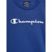 Felpa con Cappuccio Bambino Champion Crewneck Azzurro Bianco