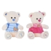 Urso de Peluche DKD Home Decor Azul Bege Cor de Rosa Infantil Urso 27 x 20 x 30 cm (2 Unidades)