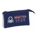 Penar triplu Benetton Varsity Gri Bleumarin 22 x 12 x 3 cm