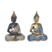 Figura Decorativa DKD Home Decor Azul Dorado Marrón Buda Oriental 20 x 11 x 29 cm (2 Unidades)
