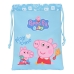 Bolsa Mochila con Cuerdas Peppa Pig Baby Azul claro 20 x 25 cm