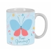 Taza Mug BlackFit8 Mariposa Azul claro Mariposa 350 ml Grande