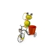 Planter Yellow Red Green Metal Bicycle Frog 31,5 x 32 x 17 cm