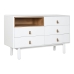 Cassettiera Home ESPRIT Bianco Naturale polipropilene Legno MDF 120 x 40 x 75 cm