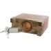 Bordslampa DKD Home Decor Brun Rosa Salt Akaciaträ 15 W 220 V 17 x 7 x 16 cm