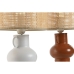 Asztali lámpa Home ESPRIT Fehér Természetes Terrakotta Fém Bambusz 50 W 220 V 22 x 22 x 33 cm (2 egység)