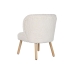 Armchair Home ESPRIT White Natural Polyester Wood 61 x 58 x 68 cm