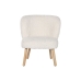 Armchair Home ESPRIT White Natural Polyester Wood 61 x 58 x 68 cm