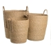 Set de Coșuri Natural Stuf 42 x 42 x 48 cm (3 Piese)