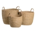 Set med kurve Natur Siv 38 x 38 x 33 cm (3 Dele)