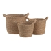 Set de Coșuri Natural Stuf 33 x 33 x 26 cm (3 Piese)