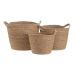 Set de Coșuri Natural Stuf 33 x 33 x 38 cm (3 Piese)