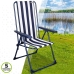 Folding Chair Aktive Raidallinen Valkoinen Laivastonsininen 46 x 101 x 59 cm (4 osaa)