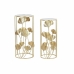 Komplet 2 Stolików DKD Home Decor Szkło Złoty Metal Tropikalny Liść roślin (35 x 35 x 75 cm) (2 pcs)