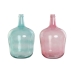 Vase DKD Home Decor Grøn Pink Hærdet glas 25 x 25 x 40 cm (2 enheder)