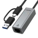 Adaptateur USB-C vers Ethernet Unitek U1313C Gris 30 cm