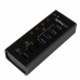 USB Hub Startech ST4300U3C3 Sort