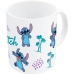 Caneca Stitch Azul Lilás Cerâmica 350 ml