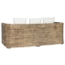 Divano da Giardino Home ESPRIT Bianco Marrone Naturale Rattan 174 x 88 x 69 cm