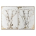 Картина Home ESPRIT Белый Бежевый Серый Позолоченный Слон Колониальный 100 x 4 x 140 cm (2 штук)
