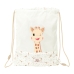 Bolsa Mochila con Cuerdas Sophie la Girafe Beige 26 x 34 x 1 cm