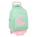 Mochila Escolar con Ruedas BlackFit8 Moon Verde 32 x 42 x 15 cm