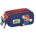 Tredobbelt bæretaske Super Mario World Marineblå 21,5 x 10 x 8 cm