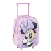 Mochila Escolar com Rodas Minnie Mouse Cor de Rosa 25 x 37 x 10 cm