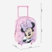 Mokyklinė kuprinė su ratukais Minnie Mouse Rožinė 25 x 37 x 10 cm