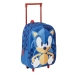 Mochila Escolar com Rodas Sonic Azul 25 x 31 x 10 cm