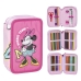 Triple Pencil Case Minnie Mouse Fuchsia 12,5 x 6,5 x 19,5 cm