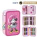 Triple Pencil Case Minnie Mouse Fuchsia 12,5 x 6,5 x 19,5 cm