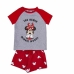 Pyjama D'Été Minnie Mouse Rouge Gris