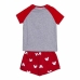 Pijama de Verano Minnie Mouse Rojo Gris