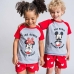 Pyjama D'Été Minnie Mouse Rouge Gris