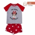 Pijama de Verano Minnie Mouse Rojo Gris