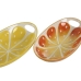 Snack tray Home ESPRIT Green Orange Stoneware Lemon 30,6 x 16,5 x 6 cm (2 Units)