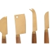 Noże do Sera Home ESPRIT Złoty Naturalny Stal nierdzewna Drewno akacjowe 2 Sztuk (3 Części)