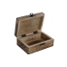 Doos-Juwelenkistje Home ESPRIT Bruin Mangohout 15 x 10 x 6 cm (4 Stuks)