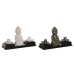 Palnik Home ESPRIT Ceramika Drewno MDF Budda 24 x 8 x 14 cm (2 Sztuk)