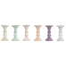 Kandelaaber Home ESPRIT Kollane Sinine Roheline Roosa Metall Mangopuit Shabby Chic 10 x 10 x 18 cm