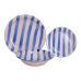 Posuđe za jelo Home ESPRIT Rumena Plava Crvena Gres Keramika Crte Mediteran 27,5 x 27,5 x 2,8 cm 18 Dijelovi