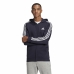 Bluza z kapturem Męska Adidas 3 Stripes Ciemnoniebieski