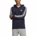 Bluza z kapturem Męska Adidas 3 Stripes Ciemnoniebieski