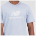 Ανδρική Μπλούζα με Κοντό Μανίκι New Balance Essentials Stacked Logo Indigo (L)