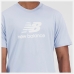 Pánské tričko s krátkým rukávem New Balance Essentials Stacked Logo Indogově modrá (L)