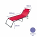 Chaise Longue Pliable Acier Avec Coussin Jardin et Piscine 190X58X27 cm Rouge 10000 Marbueno